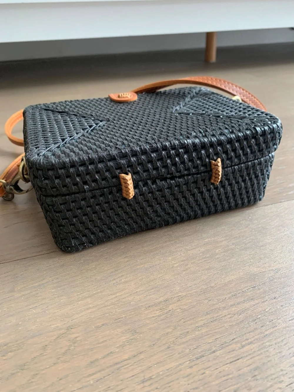 Anthropologie Boxy Rattan Crossbody Bag - Picture 9 of 16